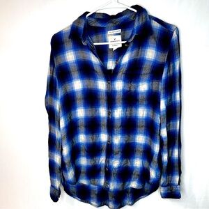 American Eagle Outfitters Boyfriend Fit Plaid Ahh-mazingly Soft Flannel Shirt S